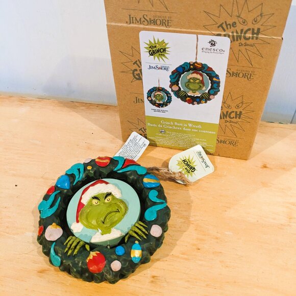 The Grinch NWB Rotating Wreath Ornament - Picture 2 of 2